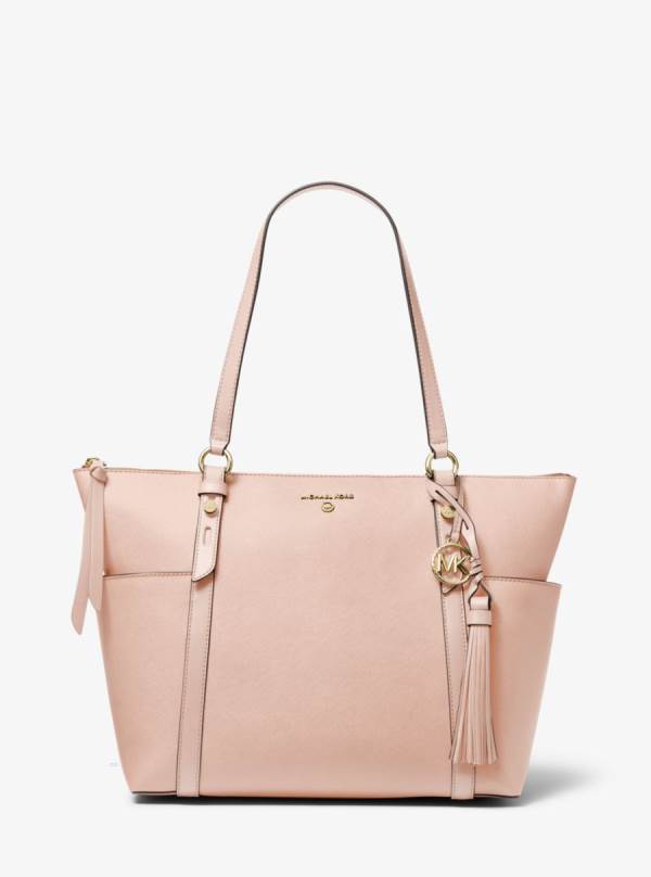 Damske Prenosná Taška Michael Kors Sullivan Large Saffiano Leather Top-Zip Ruzove - Kabelky Michael Kors Obchod | LXMAG-8054